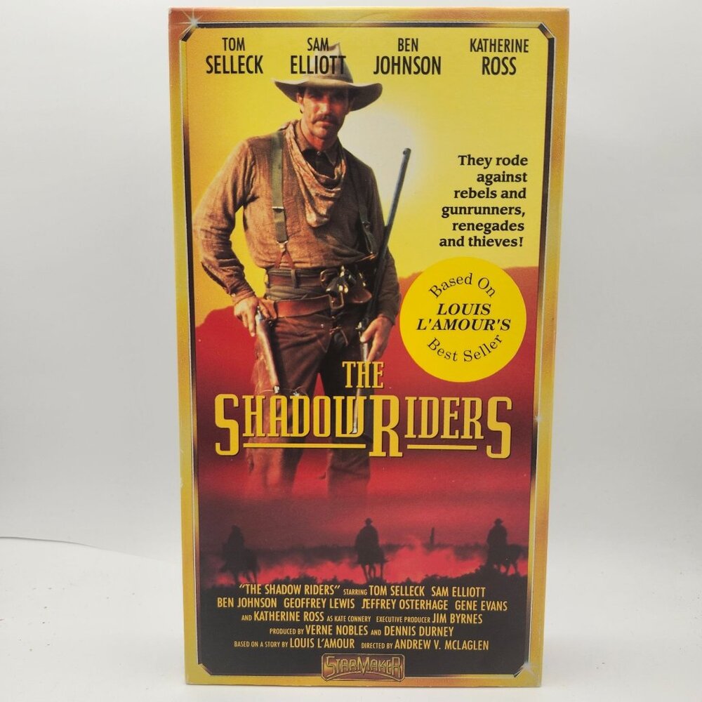 The Shadow Riders VHS 1992 Starmaker Tom Selleck Sam Elliott Louis L'Amour